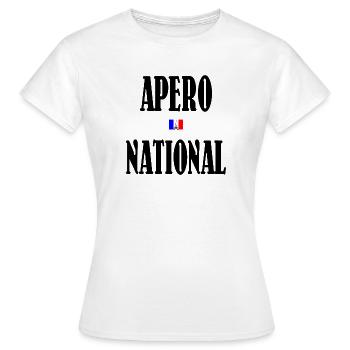 Apéro National Nationalité Française - T-shirt Femme - blanc - Devant - AI Model Female 172 dark (172cm)