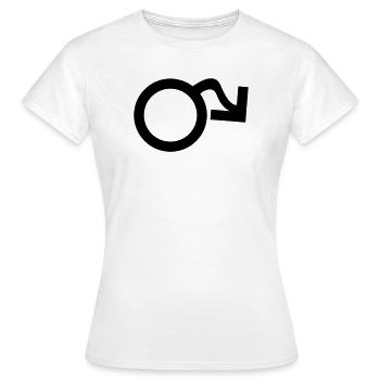 Symbol male hanging - Women's T-Shirt - white - Front - AI Model Female 172 dark (172cm)