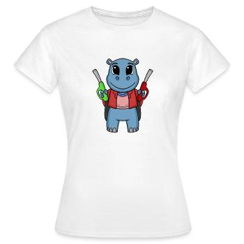 Préposé à la station-service Hippo station-service - T-shirt Femme - blanc - Devant - AI Model Female 172 dark (172cm)