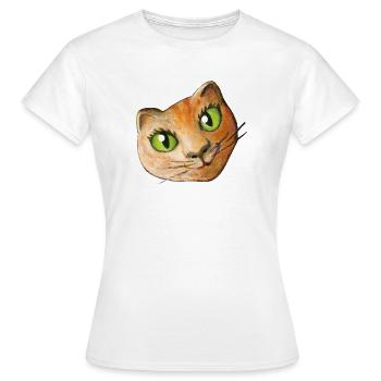Chat Peinture Tête De Chat Tête De Chat Fan Chat Amour Chat - T-shirt Femme - blanc - Devant - AI Model Female 172 dark (172cm)