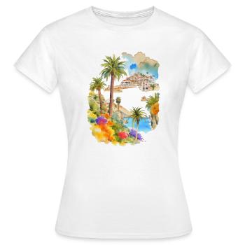 Urlaub auf den Kanaren - Frauen T-Shirt - Weiß - Vorne - AI Model Female 172 dark (172cm)