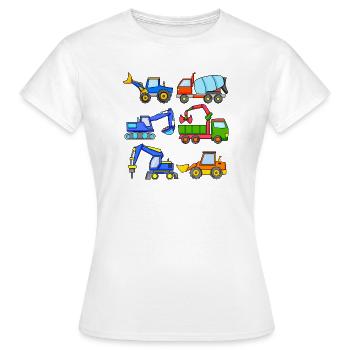 Baustelle Fahrzeuge Fahrzeug - Frauen T-Shirt - Weiß - Vorne - AI Model Female 172 dark (172cm)