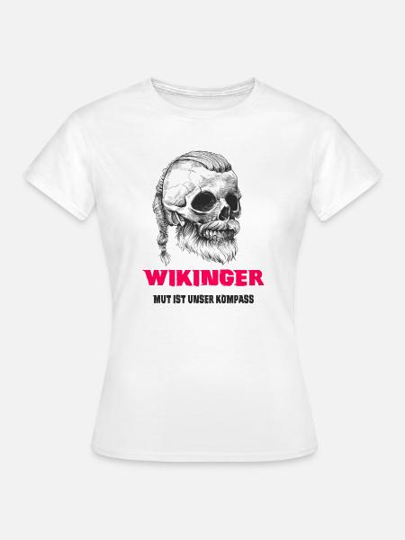 Wikinger Totenkopf Design - Frauen T-Shirt - Weiß