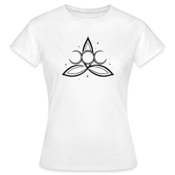 Trinity Triquetra Symbol Mond Triple Moon - T-shirt Femme - blanc - Devant - AI Model Female 172 dark (172cm)