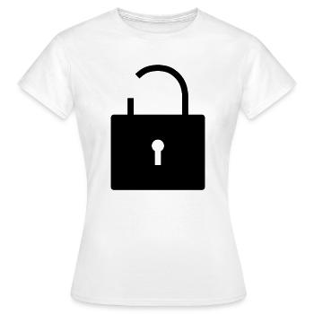 No security no security open lock lock - Women's T-Shirt - white - Front - AI Model Female 172 dark (172cm)