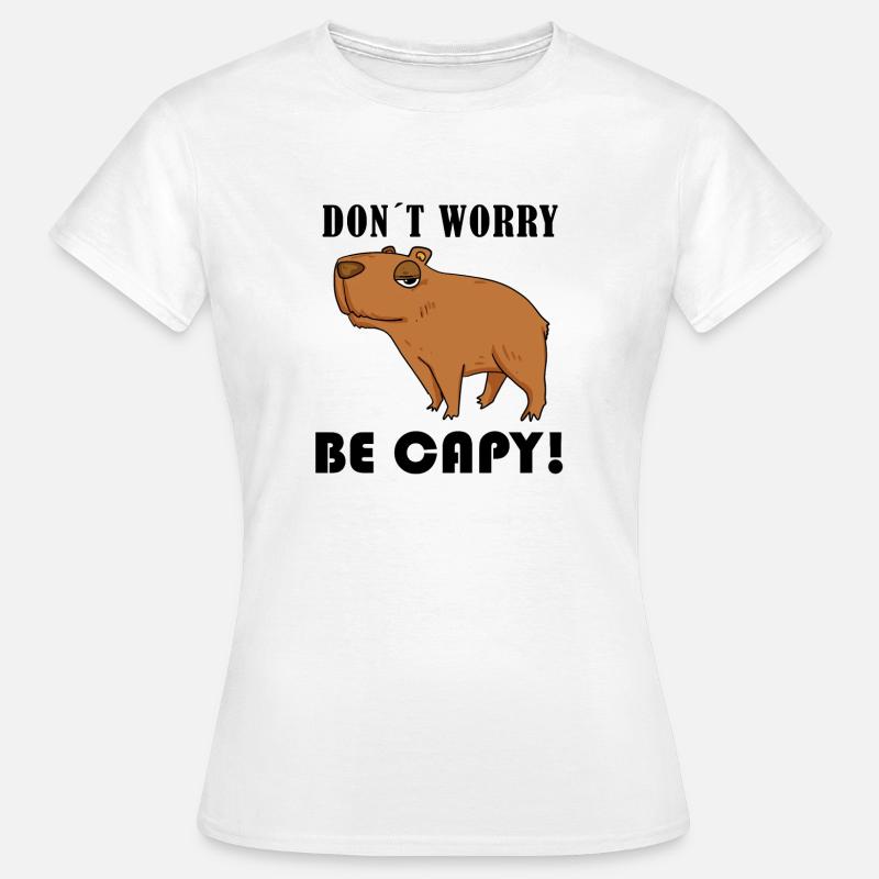 Capybara Wasserschwein Geschenk - Dame-T-shirt - hvid