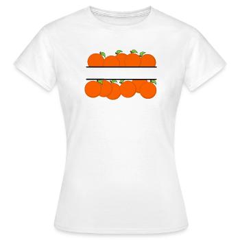 Bannière orange avec oranges orange - T-shirt Femme - blanc - Devant - AI Model Female 172 dark (172cm)