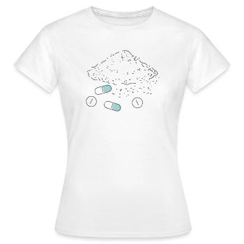 Nahrungsergänzungsmittel Pillen Pulver Tabletten - Frauen T-Shirt - Weiß - Vorne - AI Model Female 172 dark (172cm)