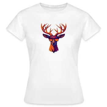 Révolte rétro des cerfs - T-shirt Femme - blanc - Devant - AI Model Female 172 dark (172cm)
