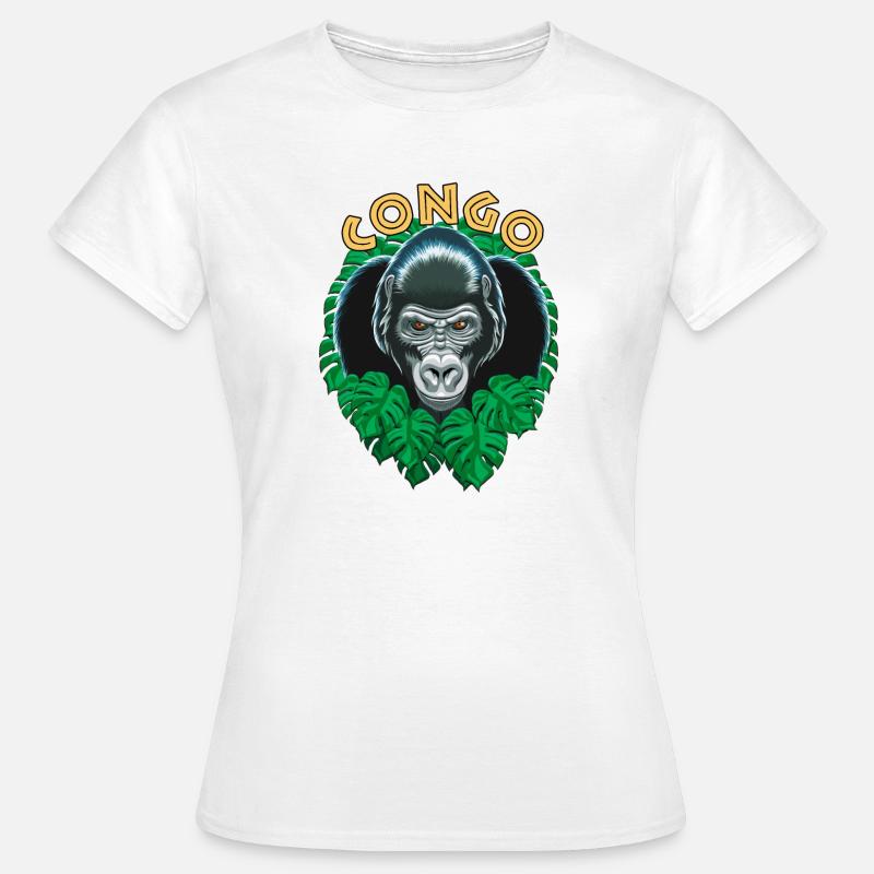 Congo gorilla - Dame-T-shirt - hvid