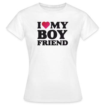I Love My Boyfriend - Women's T-Shirt - white - Front - AI Model Female 172 dark (172cm)