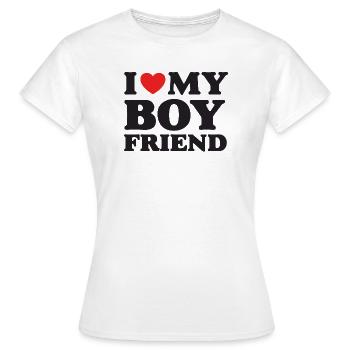J’aime mon petit ami - T-shirt Femme - blanc - Devant - AI Model Female 172 dark (172cm)