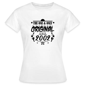 2002 - Baujahr 2002 - Jahrgang 2002 - Frauen T-Shirt - Weiß - Vorne - AI Model Female 172 dark (172cm)