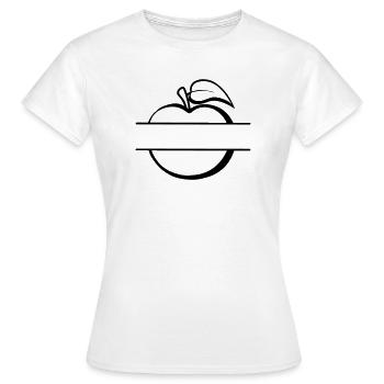 Bannière logo pomme - T-shirt Femme - blanc - Devant - AI Model Female 172 dark (172cm)