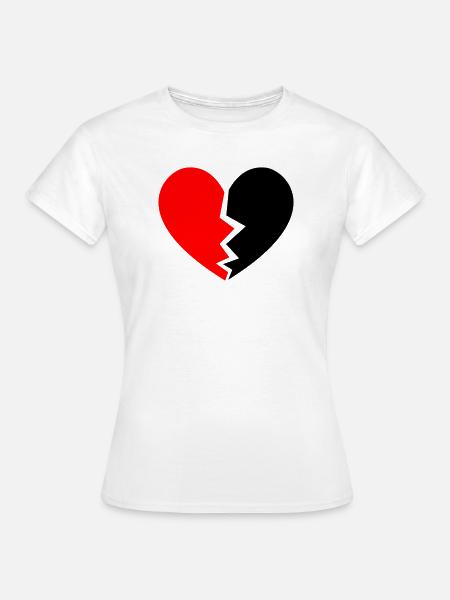 Broken Heart - Gebrochenes Herz - Frauen T-Shirt - Weiß