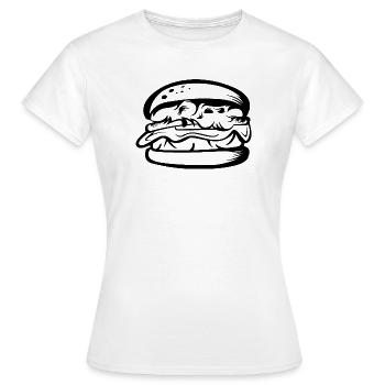 Burger Laden Geschäft Essen Nahrung Fast Food icon - Frauen T-Shirt - Weiß - Vorne - AI Model Female 172 dark (172cm)