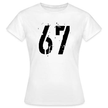 Nombre 67 - T-shirt Femme - blanc - Devant - AI Model Female 172 dark (172cm)