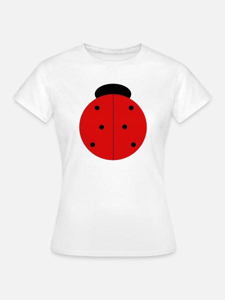 Rote Marienkäfer mit Mitessern - Frauen T-Shirt - Weiß