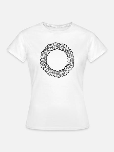Triquetra Dekorativer Wikingerkreis - Frauen T-Shirt - Weiß