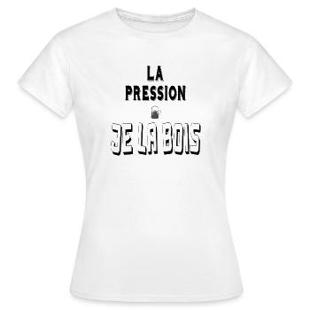 La Pression Je la Bois Bière Pression - T-shirt Femme - blanc - Devant - AI Model Female 172 dark (172cm)