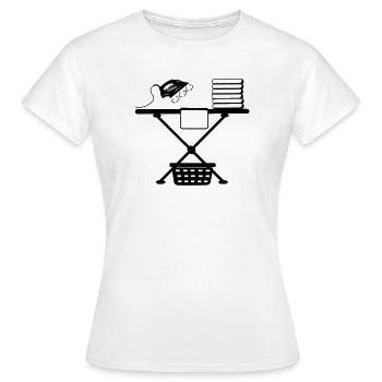 Steam iron iron and laundry basket and laundry - Women's T-Shirt - white - Front - AI Model Female 172 dark (172cm)