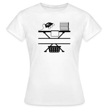 Steam iron iron paste and text banner - Women's T-Shirt - white - Front - AI Model Female 172 dark (172cm)