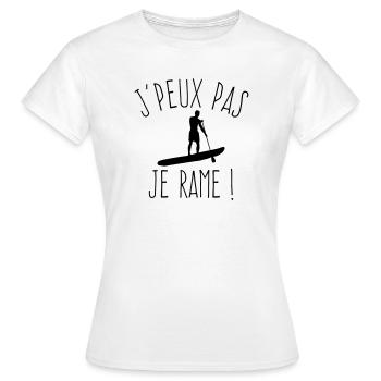 J'peux pas je rame  - T-shirt Femme - blanc - Devant - AI Model Female 172 dark (172cm)