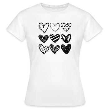 Nine Hearts - Women's T-Shirt - white - Front - AI Model Female 172 dark (172cm)