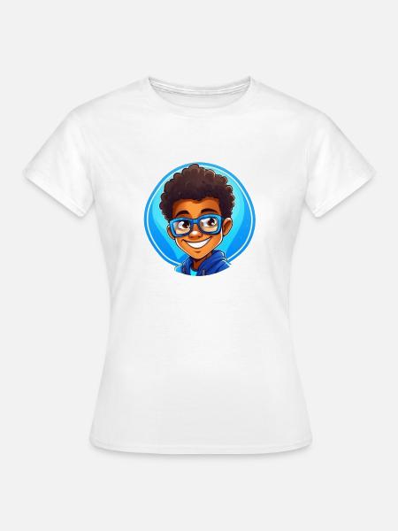 Lebhafter Kinderporträt mit Brille - Frauen T-Shirt - Weiß