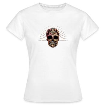 Crâne décoratif élégant - T-shirt Femme - blanc - Devant - AI Model Female 172 dark (172cm)