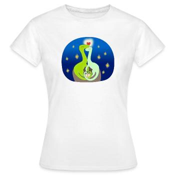 Compsognate in der Liebe - Frauen T-Shirt - Weiß - Vorne - AI Model Female 172 dark (172cm)