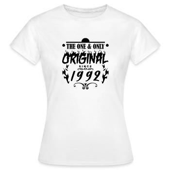 1992 - Baujahr 1992 - Jahrgang 1992 - Frauen T-Shirt - Weiß - Vorne - AI Model Female 172 dark (172cm)