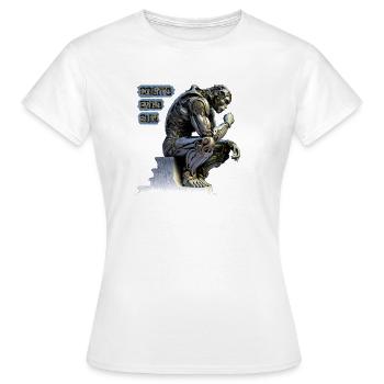 Cogito 02 – Cyborg-Denker Cogito Ergo Sum - Frauen T-Shirt - Weiß - Vorne - AI Model Female 172 dark (172cm)