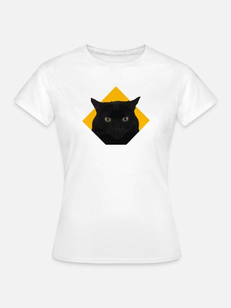 Black Cat Logo - Women's T-Shirt - white