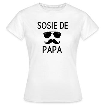 SOSIE DE PAPA - T-shirt Femme - blanc - Devant - AI Model Female 172 dark (172cm)