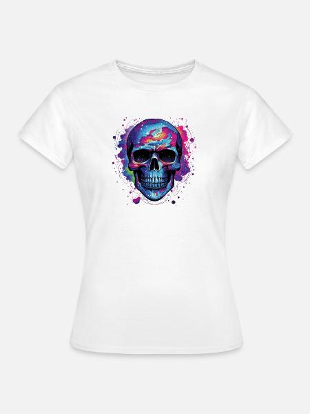 Psyche Schädel Nebula - Frauen T-Shirt - Weiß