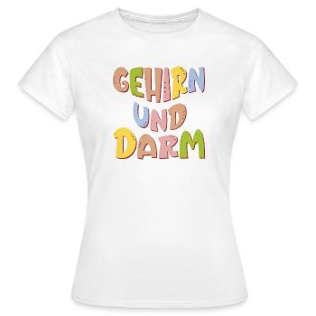 GEHIRN UND DARM - MENTALE GESUNDHEIT ACHTSAMKEIT - Frauen T-Shirt - Weiß - Vorne - AI Model Female 172 dark (172cm)