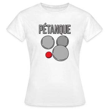 Boules de boules pour bouler et pétanque - T-shirt Femme - blanc - Devant - AI Model Female 172 dark (172cm)