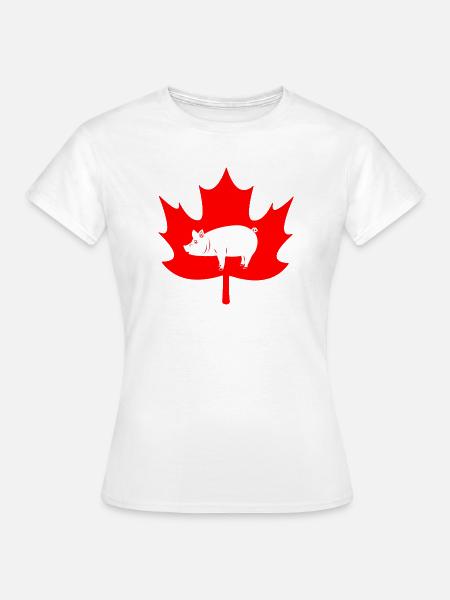 Logo des kanadischen Ahornblattschweins - Frauen T-Shirt - Weiß