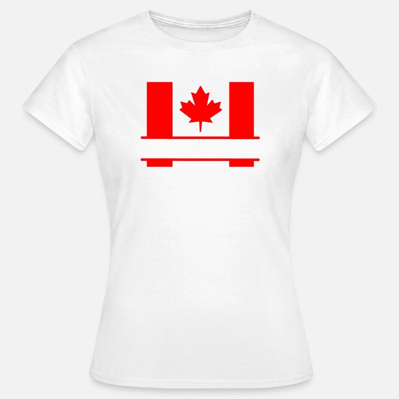 Drapeau du Canada avec un espace de la feuille d’érable pour le texte - T-shirt Femme - blanc