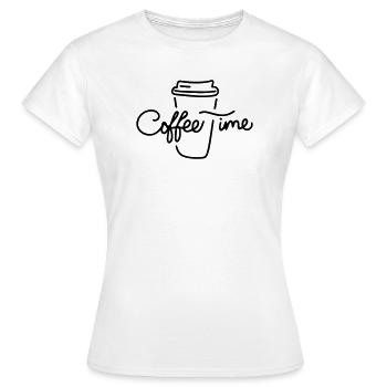 Cadeau 'Coffee Time', Art Minimaliste - T-shirt Femme - blanc - Devant - AI Model Female 172 dark (172cm)