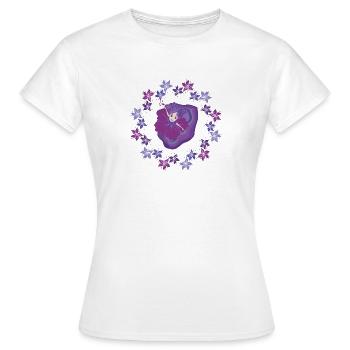 Fantasie-Tänzerin mit Lavendelblüte - Frauen T-Shirt - Weiß - Vorne - AI Model Female 172 dark (172cm)