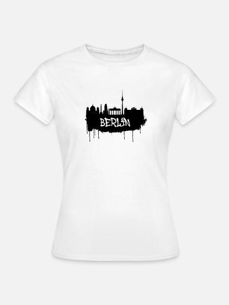 Berlin Graffiti Skyline - Frauen T-Shirt - Weiß