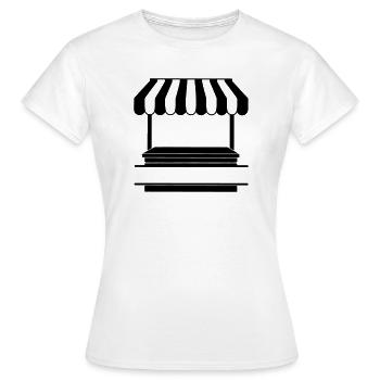 Market stall logo transparent - Women's T-Shirt - white - Front - AI Model Female 172 dark (172cm)