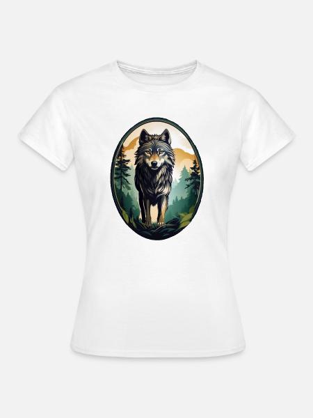Waldbewohner Wolf - Frauen T-Shirt - Weiß
