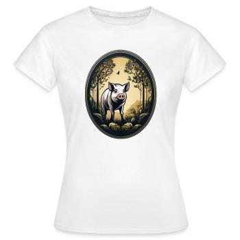 Cochon chanceux - T-shirt Femme - blanc - Devant - AI Model Female 172 dark (172cm)
