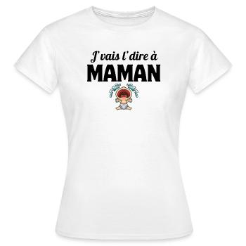 j'vais l'dire, enfant, phrase drôle - T-shirt Femme - blanc - Devant - AI Model Female 172 dark (172cm)