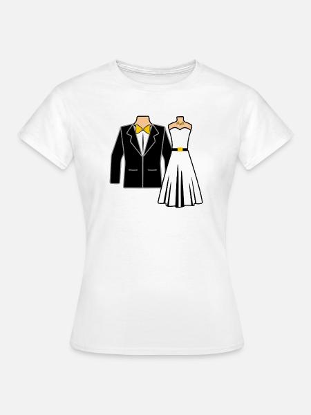 Hochzeitskleidung Braut Bräutigam - Frauen T-Shirt - Weiß