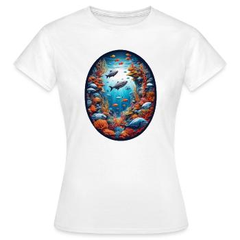 Animaux marins-Poissons - T-shirt Femme - blanc - Devant - AI Model Female 172 dark (172cm)