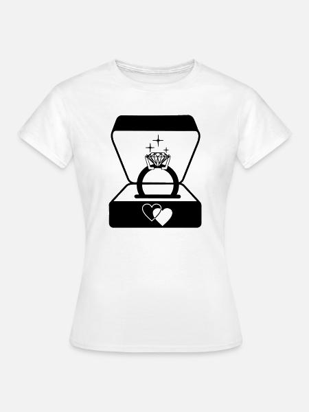 Juwelier Ehering in Box - Frauen T-Shirt - Weiß